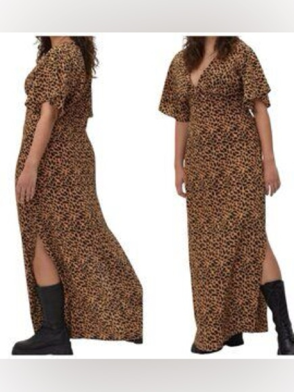 NWT ~ NASTY GAL Cheetah Leopard Slit Flowy Long Maxi
Dress - Picture 3 of 14